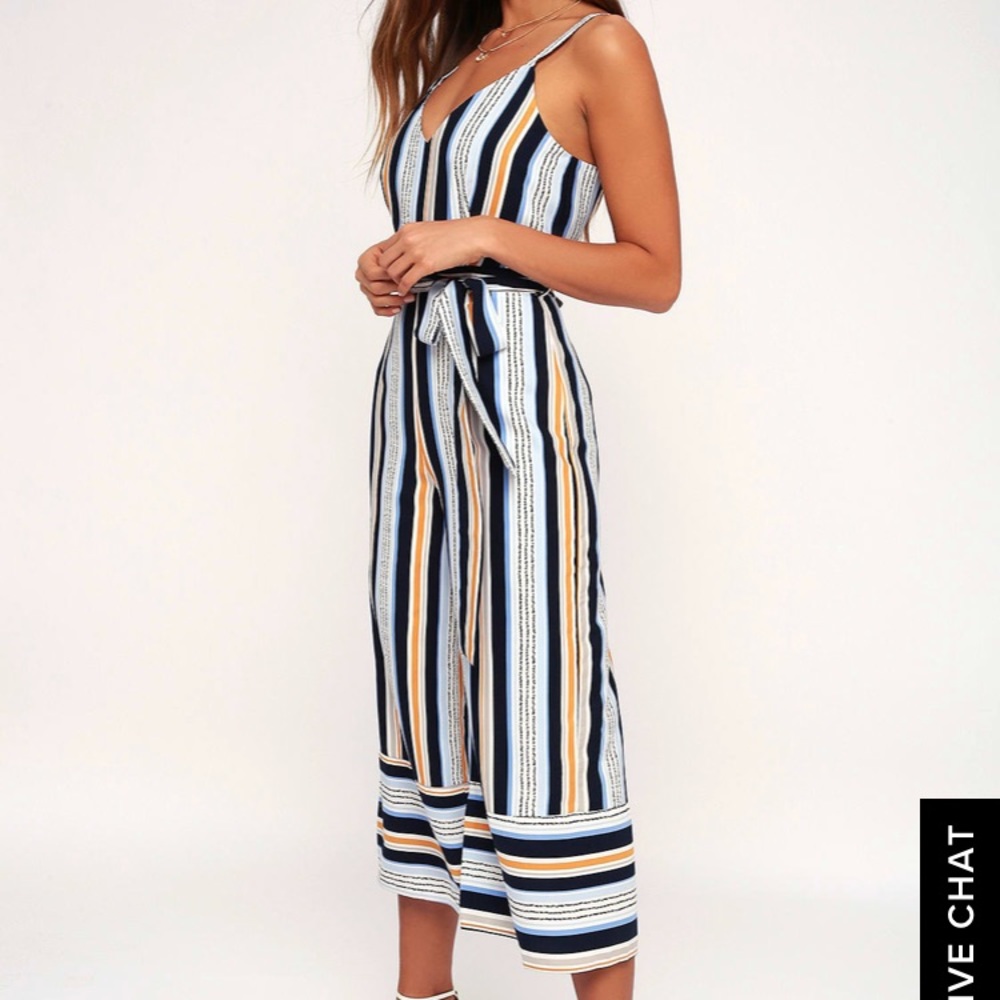 Lulus stripped jumpsuit